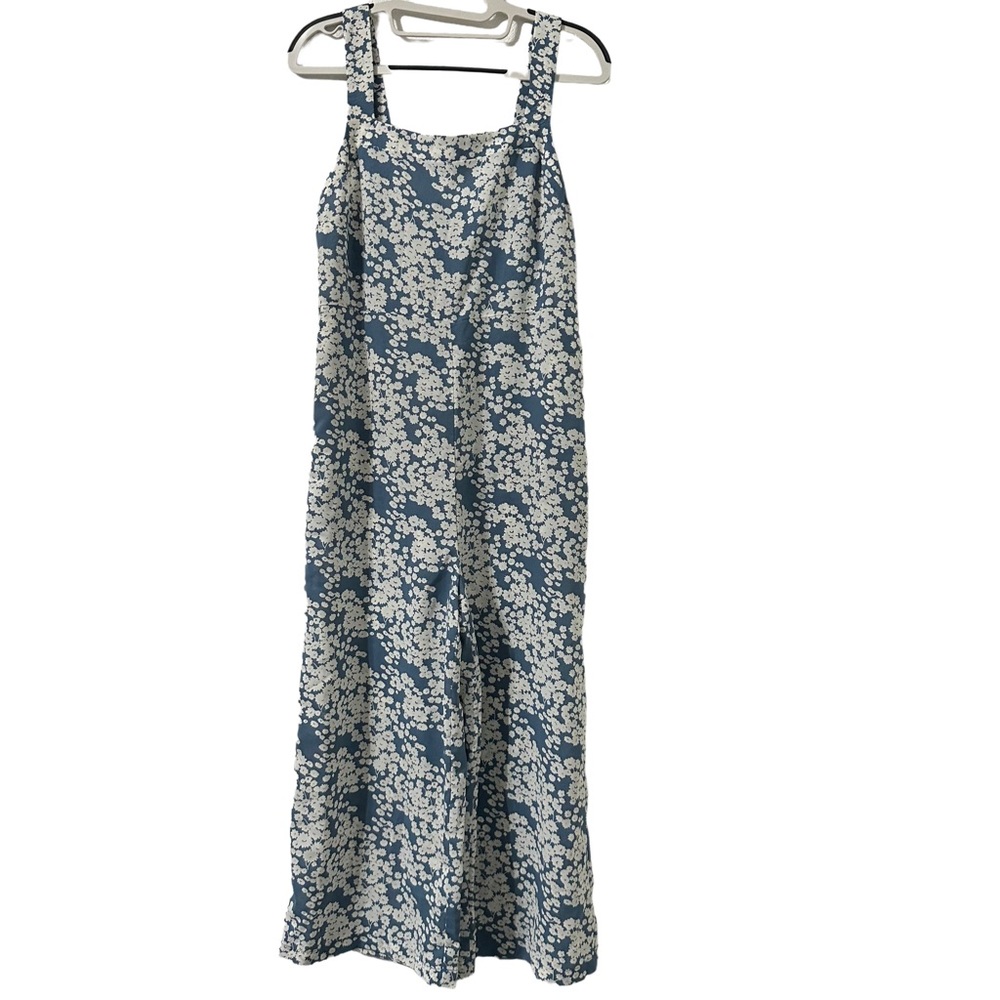 Princess Polly New Heights Mini Floral Light Blue Jumpsuit Size 4